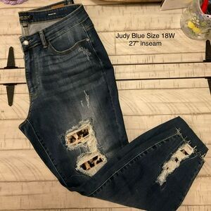 Judy Blue Leopard Distressed Jeans - 18W